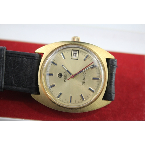 472 - Men's Vintage Roamer Searock Gold Tone Watch Hand-Wind  WATCH RUNS