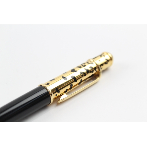 479 - Panthere De Cartier Gold Plated & Black Resin Ladies Ballpoint Pen Biro WRITING