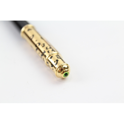 479 - Panthere De Cartier Gold Plated & Black Resin Ladies Ballpoint Pen Biro WRITING