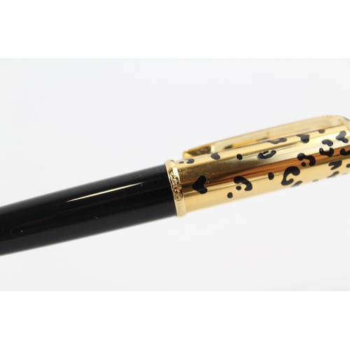 479 - Panthere De Cartier Gold Plated & Black Resin Ladies Ballpoint Pen Biro WRITING