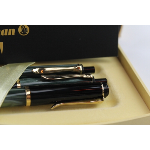 480 - Pelikan M200 Pen Set Green Casing In Original Box Inc Rollerball, Ballpoint Etc