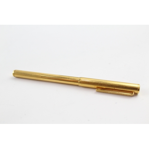 482 - Vintage Alfred DUNHILL Gold Plated Cased Felt / Rollerball Pen - Untested