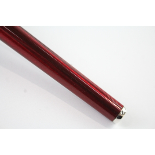 492 - Cartier Trinity Red Lacquer Rollerball Pen w/ Gold Plate Banding - 073056