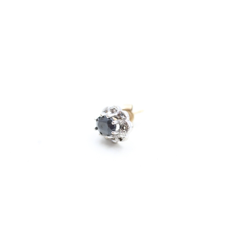 89 - 9ct gold sapphire and diamond halo stud earrings (1.5g)