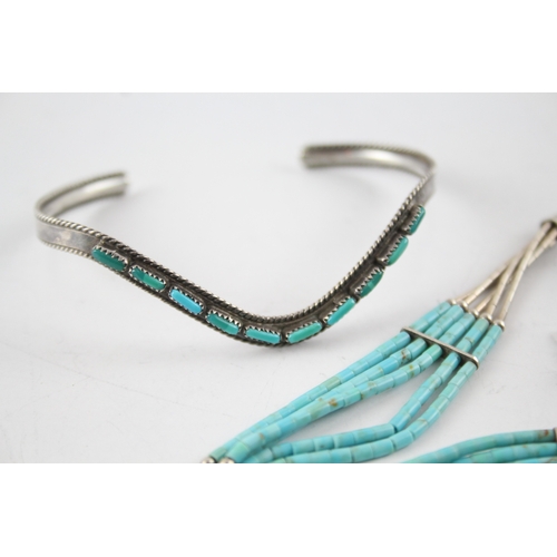 275 - Collection of Sterling Silver Native American Jewellery inc. Turquoise x 4 24g