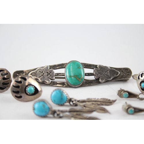 278 - Collection of Sterling Silver Native American Jewellery inc. Turquoise x 5 18g