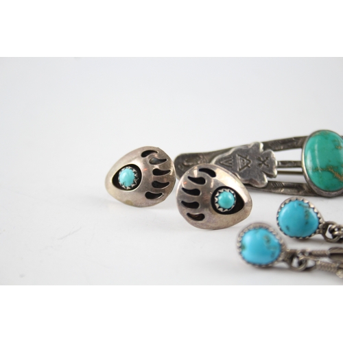 278 - Collection of Sterling Silver Native American Jewellery inc. Turquoise x 5 18g