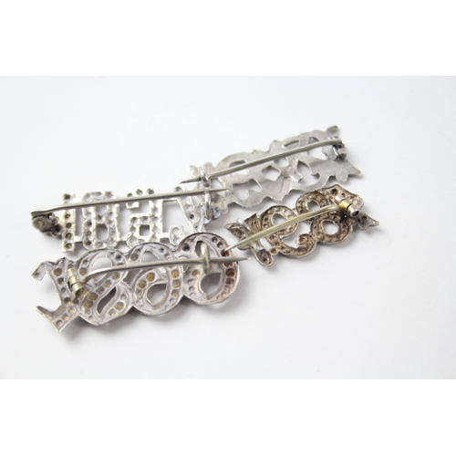 308 - Collection of Silver Victorian Date Brooches inc. 1891, 1897, 1899 x 4 9g