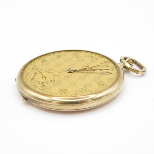 457 - Vintage Tempo Slim Rolled Gold Pocket Watch Hand-Wind  WATCH RUNS - AS SEEN - GLASS MISSING