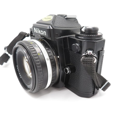 450 - Nikon FE2 Vintage SLR Film Camera Working w/ Nikon Series E 50mm F/1.8 Lens