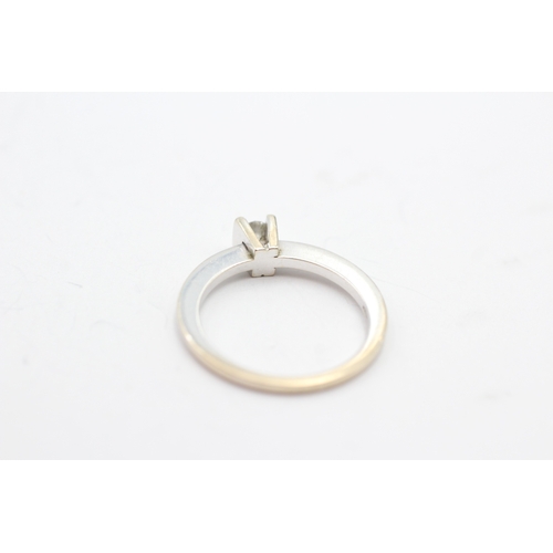 125 - 18ct white gold diamond solitaire ring (2.9g) Size L 1/2