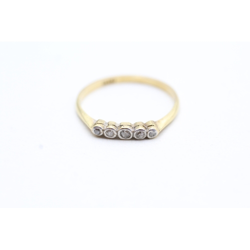 166 - 18ct gold diamond set five stone eternity ring (1.7g) Size P