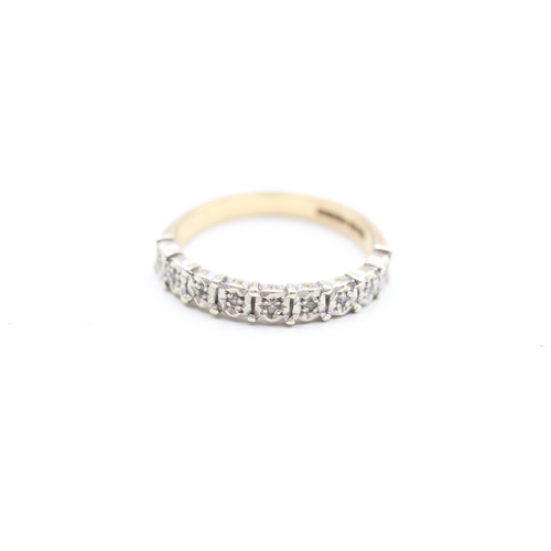 192 - 9ct gold diamond half eternity ring (2.3g) Size M 1/2