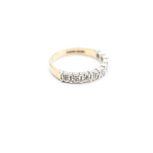 192 - 9ct gold diamond half eternity ring (2.3g) Size M 1/2