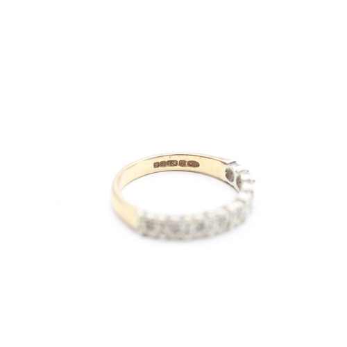 192 - 9ct gold diamond half eternity ring (2.3g) Size M 1/2