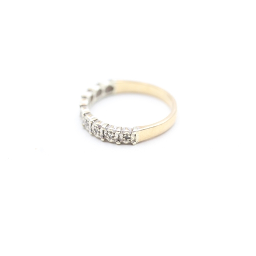 192 - 9ct gold diamond half eternity ring (2.3g) Size M 1/2