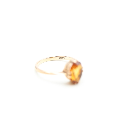 235 - 9ct rose gold antique citrine set solitaire ring (2.1g) Size N 1/2