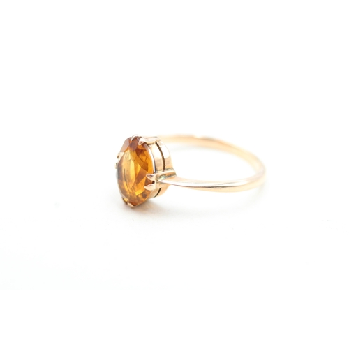 235 - 9ct rose gold antique citrine set solitaire ring (2.1g) Size N 1/2