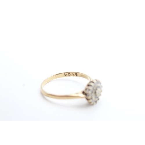 236 - 9ct gold diamond set cluster ring (1.9g) Size O