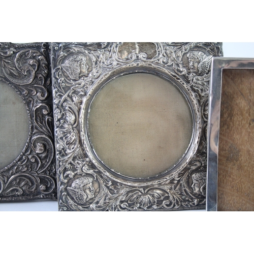 378 - 4 x Antique / Vintage .925 Sterling Silver Small Photograph Frames (284g)