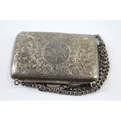 385 - Antique Hallmarked 1912 Birmingham Sterling Silver Ladies Cigarette Case 53g