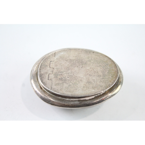 388 - Antique George III 1806 Birmingham Sterling Silver Palm Snuff Box (35g)