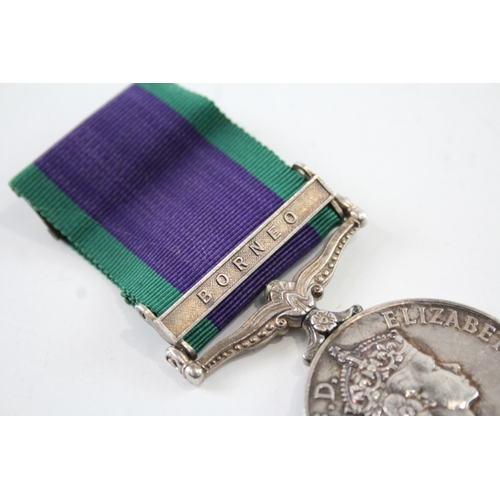 398 - ERII CSM Officers Borneo Medal Lt E.P.M Hansen RASC