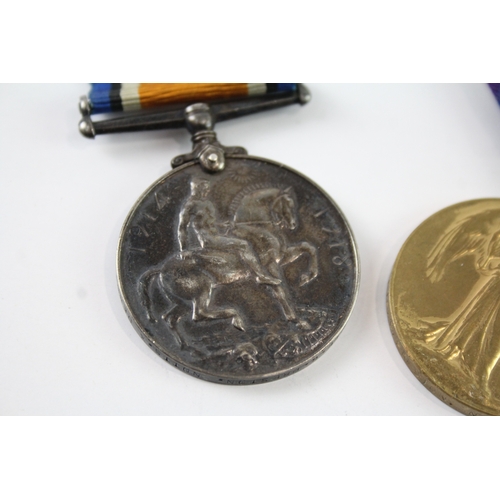 404 - WW1 Medal Pair 57112 Pte G Preston Notts & Derby Regt x 2