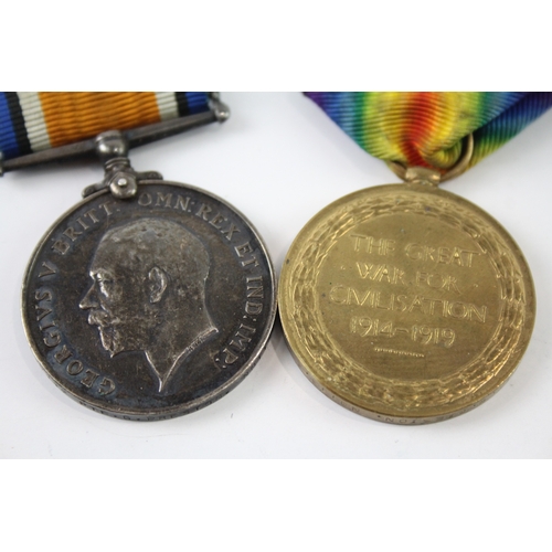 404 - WW1 Medal Pair 57112 Pte G Preston Notts & Derby Regt x 2