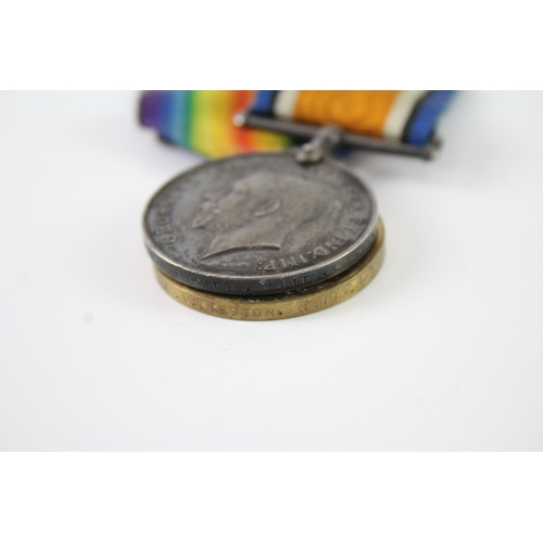 404 - WW1 Medal Pair 57112 Pte G Preston Notts & Derby Regt x 2