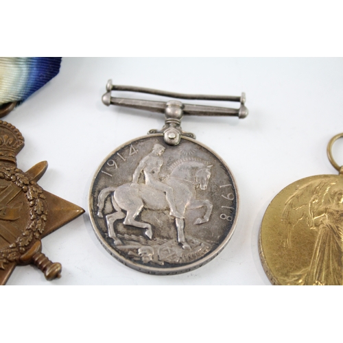 414 - WW1 1914 Mons Star Medal Trio 2283 Pte A.C Cawse 16th London x 3