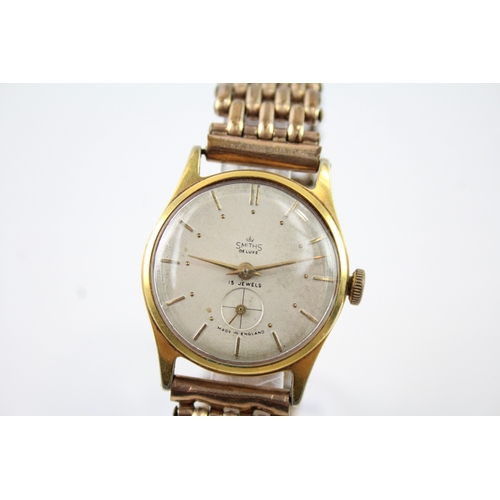 417 - Vintage Smiths De Luxe Gold Tone Watch Hand-Wind Working