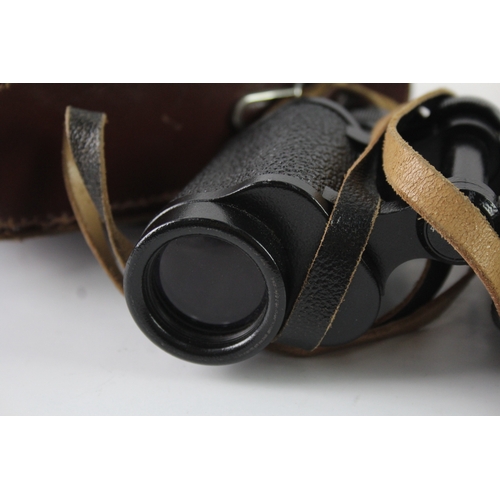 438 - Carl Zeiss Jena Jenoptem 8x30w Binoculars Working w/ Original Case