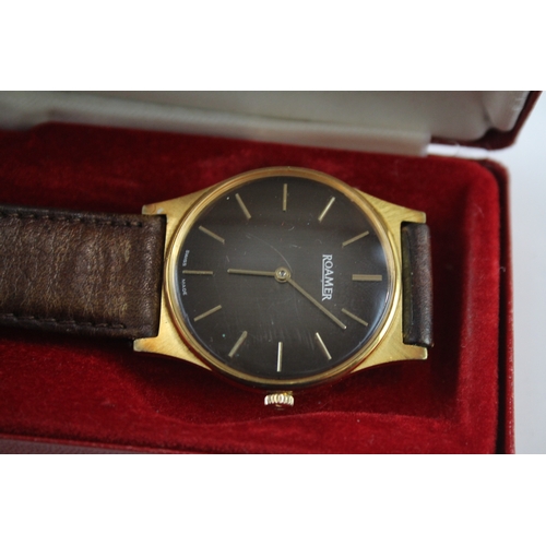 462 - Men's Vintage Roamer Gold Tone Watch Hand-Wind WATCH RUNS