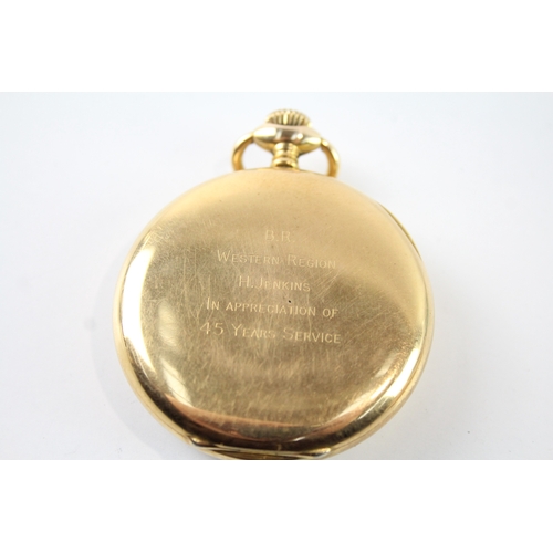 465 - Garrard British Rail Presentation Rolled Gold Pocket Watch Hand-Wind WATCH RUNS