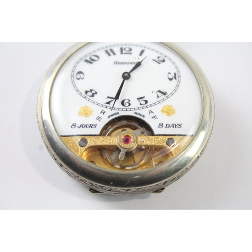 470 - Vintage Hebdomas 8 Day Pocket Watch Hand-Wind WATCH RUNS