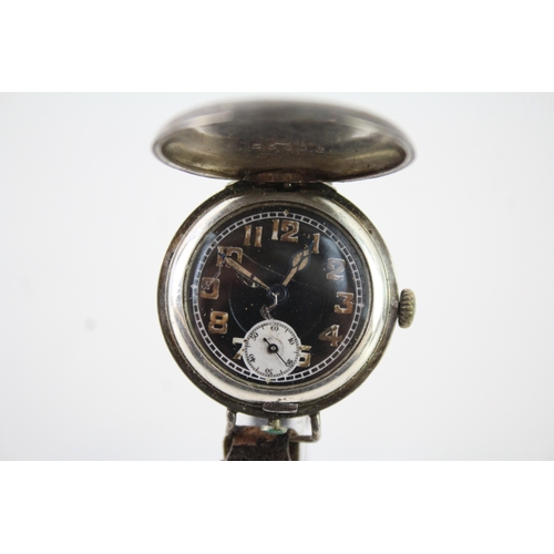 474 - Vintage Trench Style 925 Silver Watch Hand-Wind WATCH RUNS