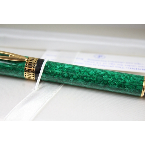 479 - Waterman Ideal Green Lacquer Fountain Pen w/ 18ct Nib WRITING Boxed