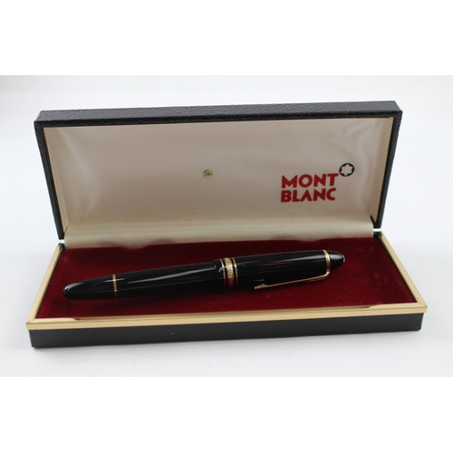 480 - Vintage Montblanc Meisterstuck No.146 Black Fountain Pen w/ 14ct Gold Nib , Box