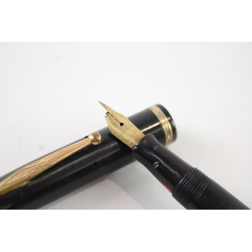 482 - Vintage Waterman Ideal Black Fountain Pen w/ 14ct Gold Nib WRITING