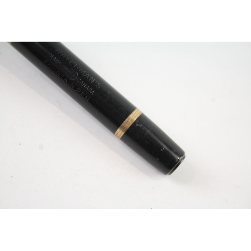 482 - Vintage Waterman Ideal Black Fountain Pen w/ 14ct Gold Nib WRITING