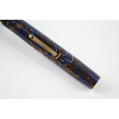 483 - Vintage Waterman Ideal Blue Lacquer Ladies Fountain Pen w/ 14ct Nib WRITING