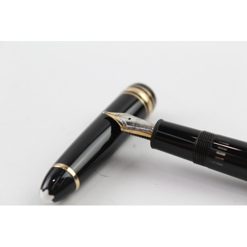 487 - Montblanc Meisterstuck Black Fountain Pen w/ 14ct Gold Nib WRITING