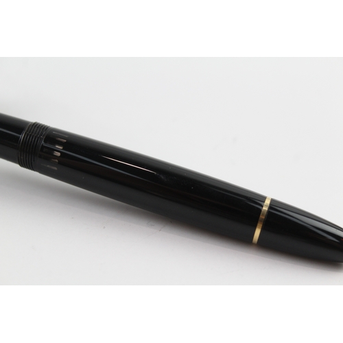 487 - Montblanc Meisterstuck Black Fountain Pen w/ 14ct Gold Nib WRITING