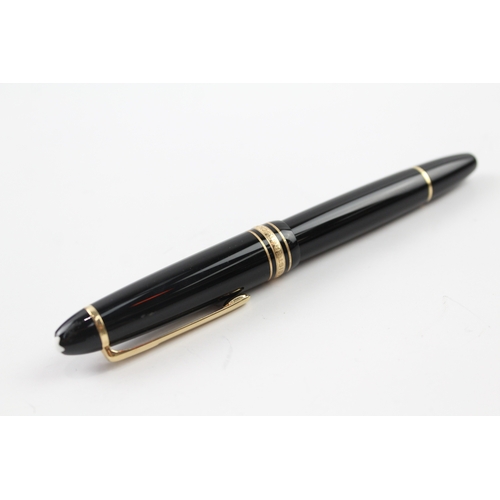 487 - Montblanc Meisterstuck Black Fountain Pen w/ 14ct Gold Nib WRITING