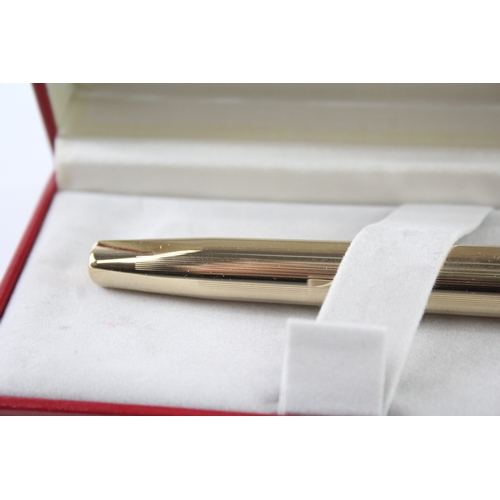 491 - Vintage Sheaffer Imperial Gold Plate Fountain Pen w/ 23ct Gold Plate Nib WRITING