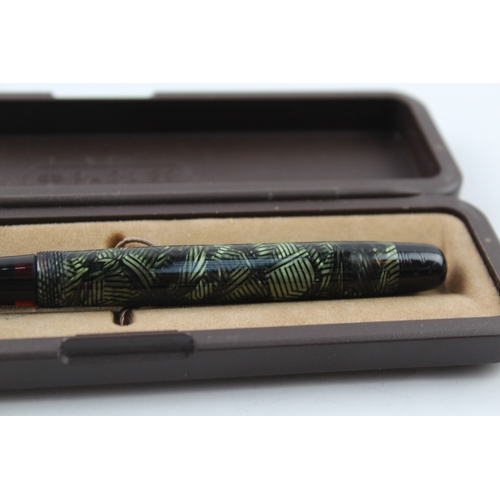 494 - Vintage Parker Televisor Green Fountain Pen w/ 14ct Gold Nib WRITING Boxed