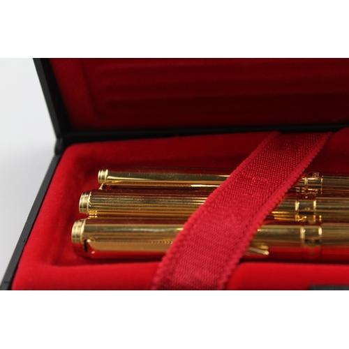 500 - Vintage Parker 95 Gold Plated Fountain Pen Set w/ Rollerball, Ballpoint, Box Etc