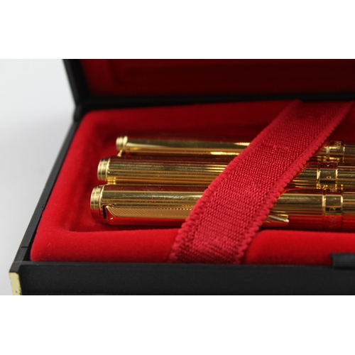 500 - Vintage Parker 95 Gold Plated Fountain Pen Set w/ Rollerball, Ballpoint, Box Etc