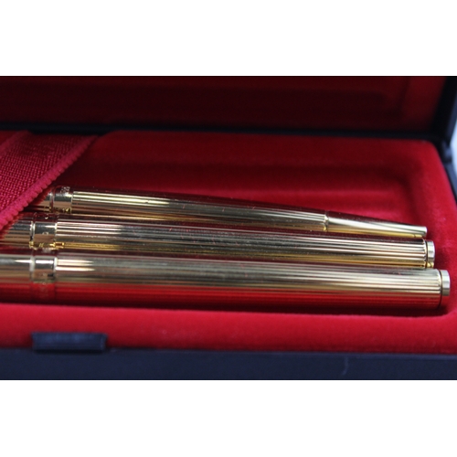 500 - Vintage Parker 95 Gold Plated Fountain Pen Set w/ Rollerball, Ballpoint, Box Etc